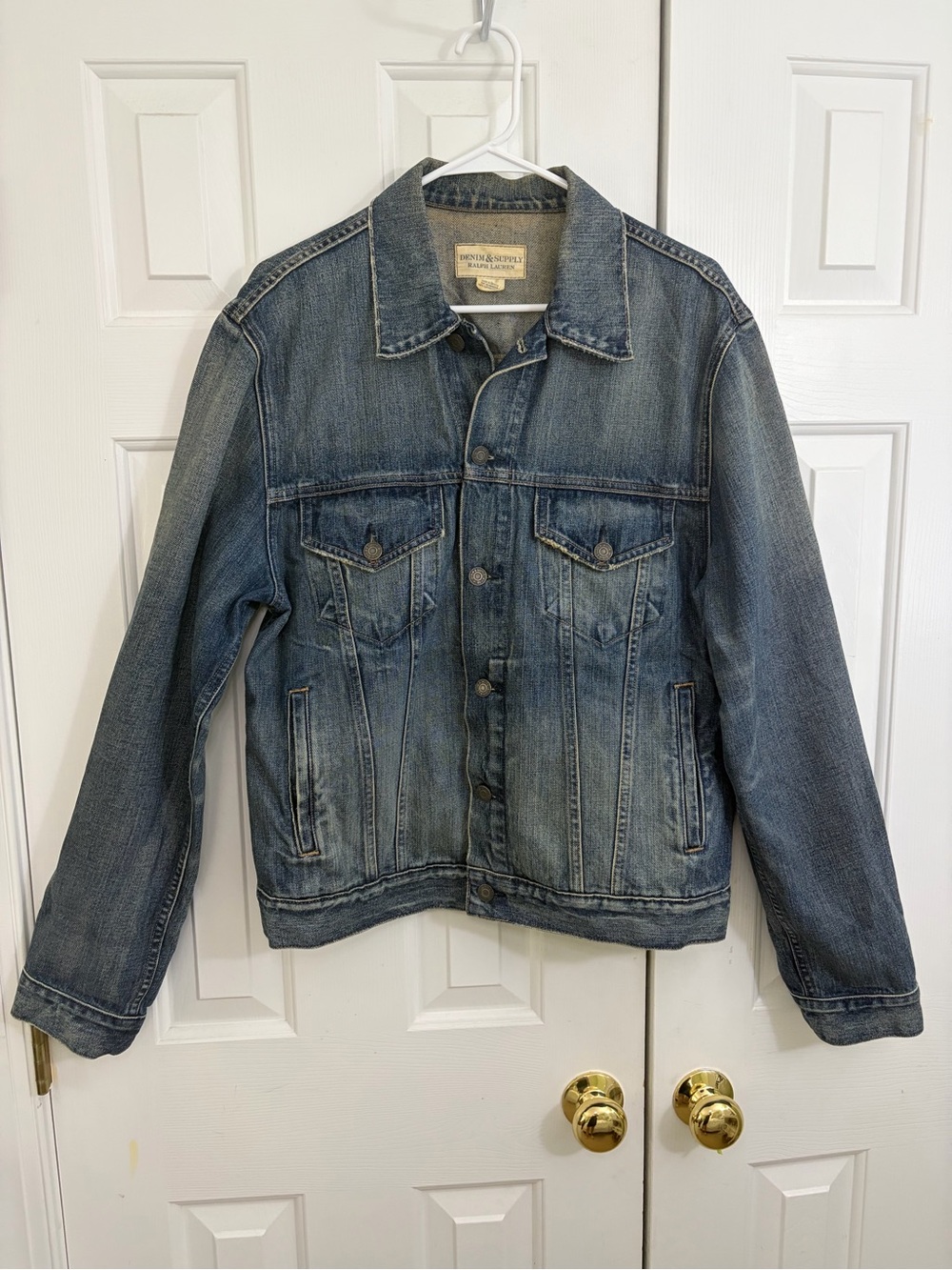 Denim & Supply Ralph Lauren Washed Blue Classic Denim Jean Jacket Size Large